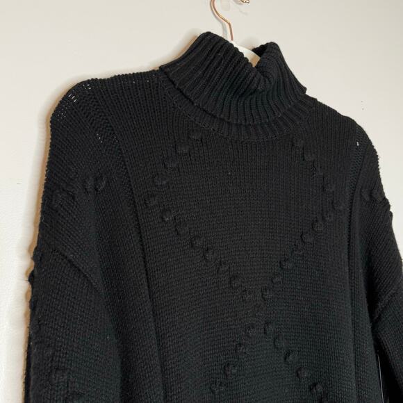 One Grey Day Turtleneck Luna Dress Black Knit Long Sleeve Women Small NWT - Picture 3 of 10